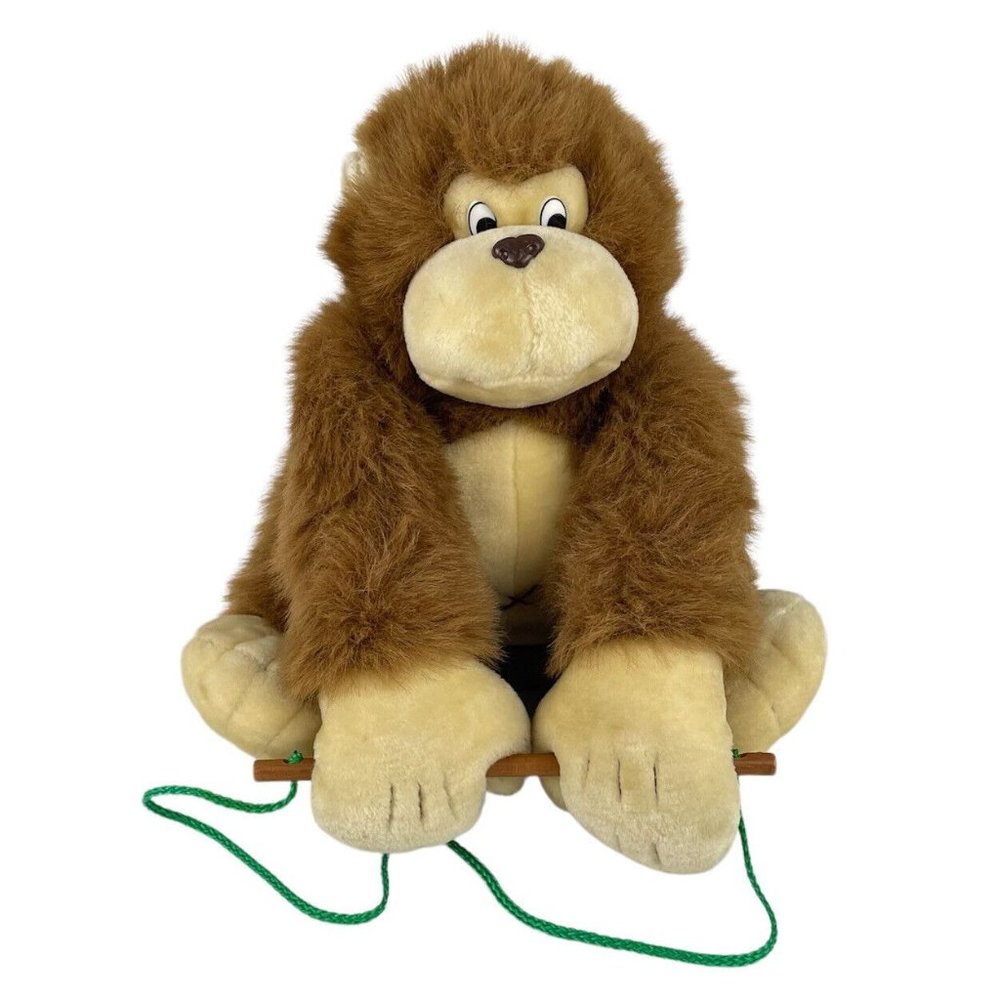 Circus‎ Circus Casino Gorilla Monkey 12" Plush Hanging Brown Stuffed Animal VTG